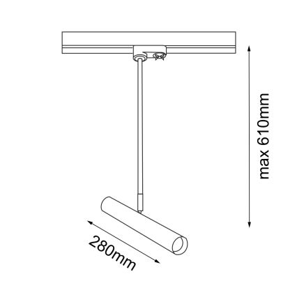 Amplex - Chandelier on a pole for rail system 1xGU10-MR11/15W/230V black/brass