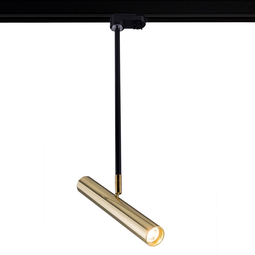 Amplex - Chandelier on a pole for rail system 1xGU10-MR11/15W/230V black/brass