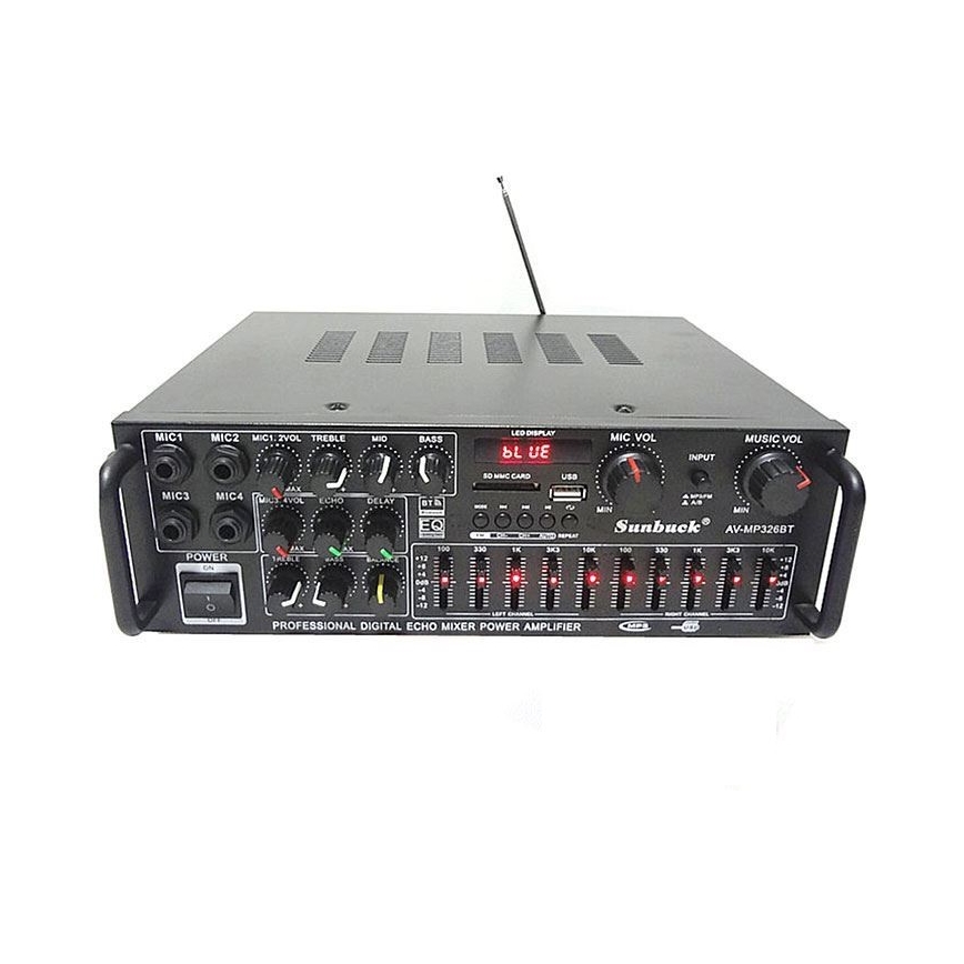 Amplifier with equalizer and MP3 player + remote control