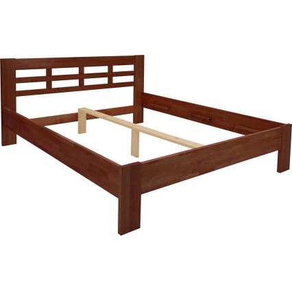 ANGELA Solid Wood Double Bed 180 x 200 cm – Dark Walnut