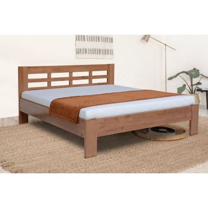 ANGELA Solid Wood Double Bed 180 x 200 cm, Plum