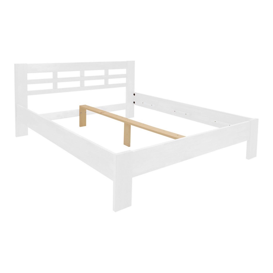 ANGELA Solid Wood Double Bed 180x200 cm, White