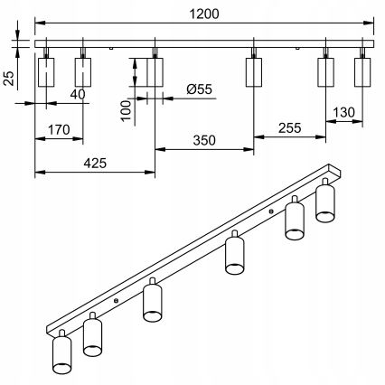 ANGIE LED spotlight 6xGU10/6W/230V white