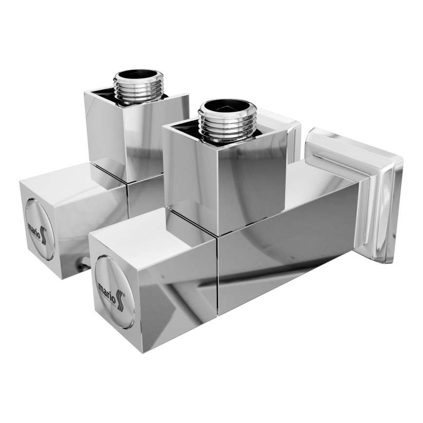 Angular control corner valve 2 pcs shiny chrome