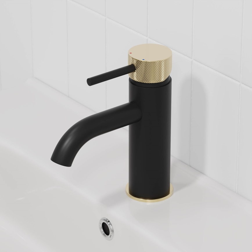 ANHOLT 15.6 cm Basin Faucet, Black/Brass
