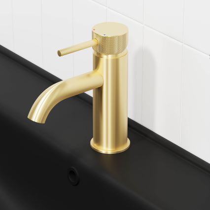 ANHOLT 15.6 cm Brushed Brass Basin Mixer