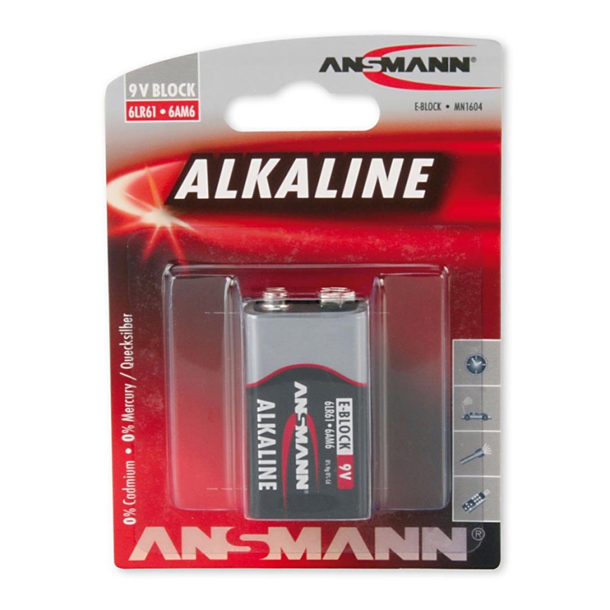 Ansmann 09887 6LR61 9V Block RED - alkaline battery 9V