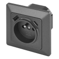 Anthracite French wall outlet with integrated USB-A and USB-C, 250V/16A