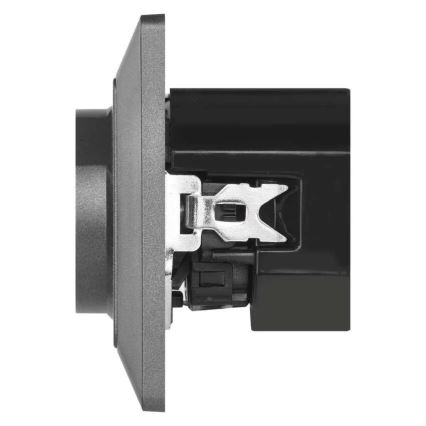 Anthracite French wall outlet with integrated USB-A and USB-C, 250V/16A