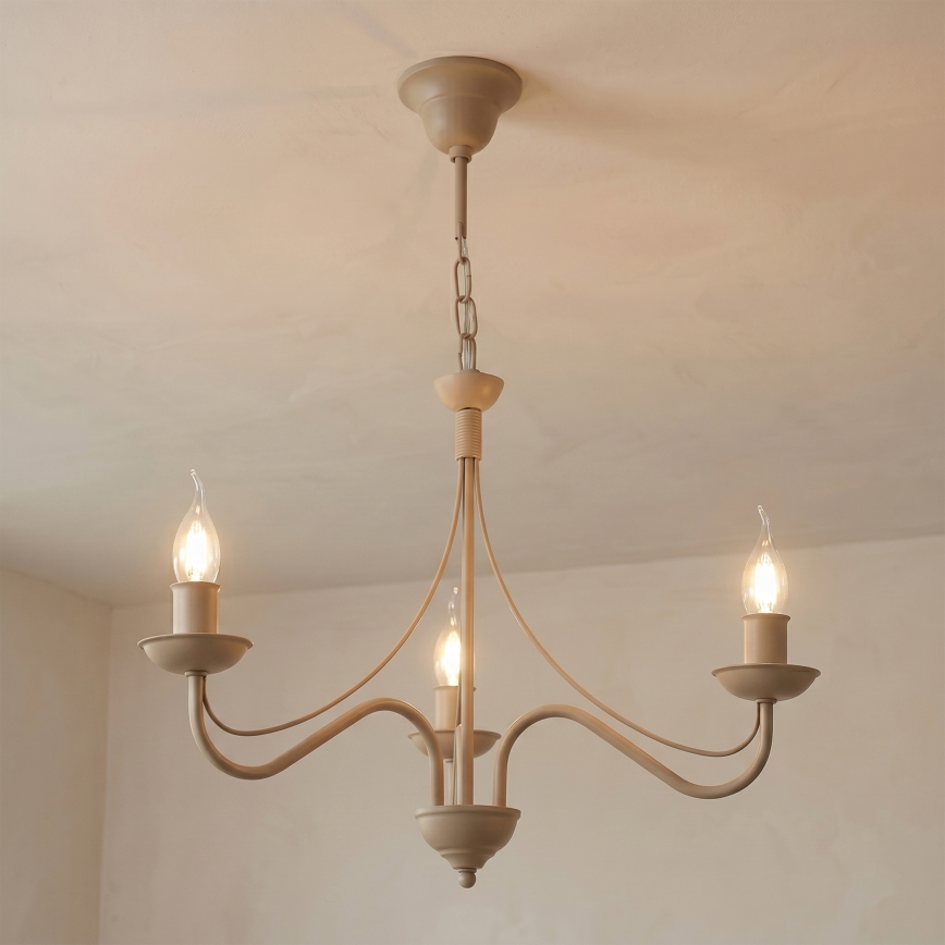 ANTON Chain Chandelier 3xE14/60W/230V Beige