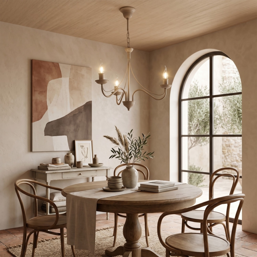 ANTON Chain Chandelier 3xE14/60W/230V Beige
