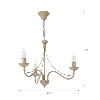 ANTON Chain Chandelier 3xE14/60W/230V Beige