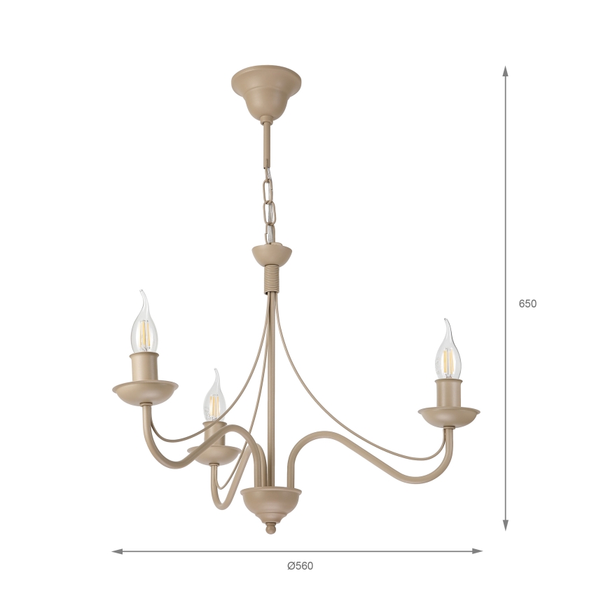 ANTON Chain Chandelier 3xE14/60W/230V Beige