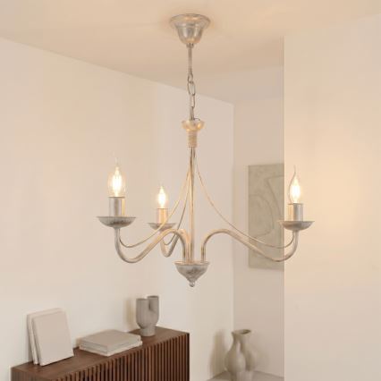 ANTON Chain Chandelier 3xE14/60W/230V, White Patina