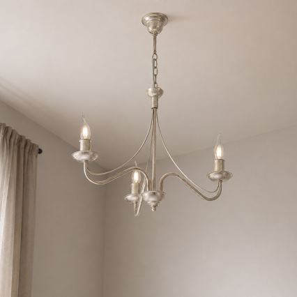 ANTON Chain Chandelier 3xE14/60W/230V, White Patina