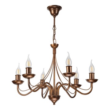 ANTON Chain Chandelier 6xE14/60W/230V Bronze