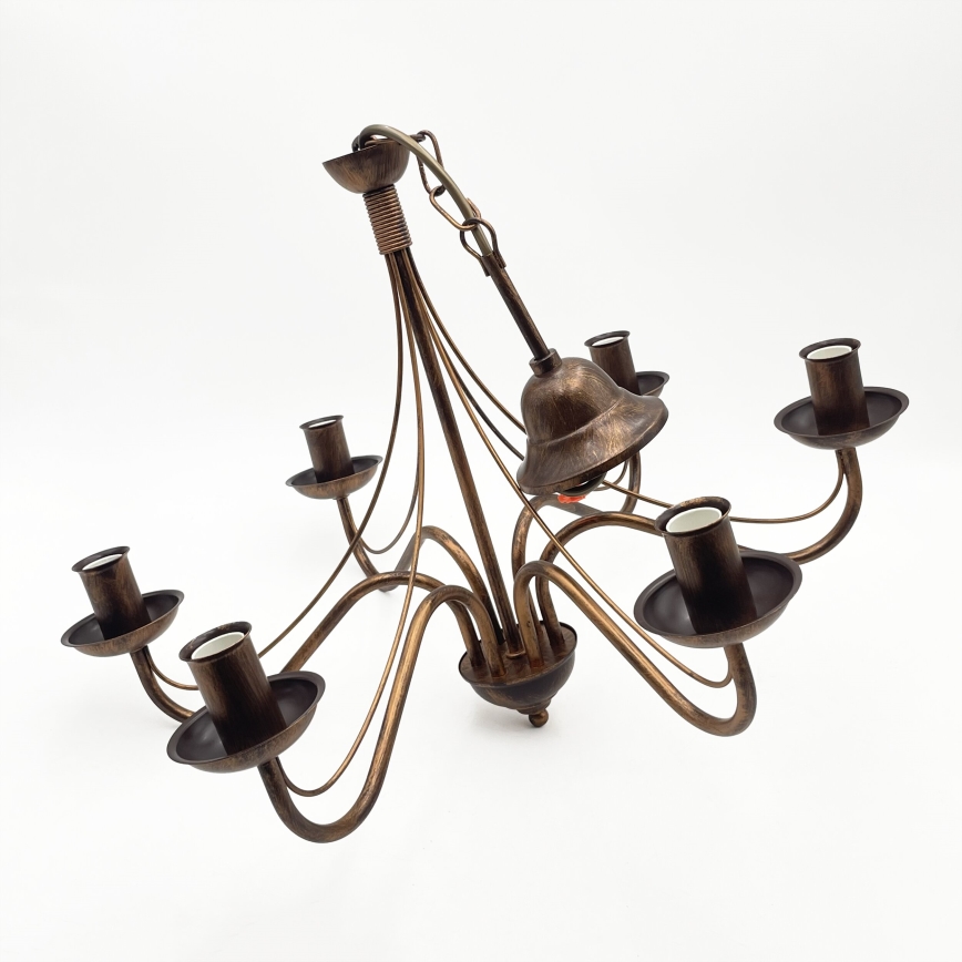 ANTON Chain Chandelier 6xE14/60W/230V Bronze