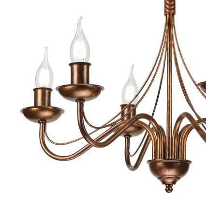 ANTON Chain Chandelier 6xE14/60W/230V Bronze