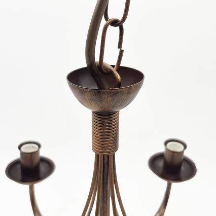 ANTON Chain Chandelier 6xE14/60W/230V Bronze