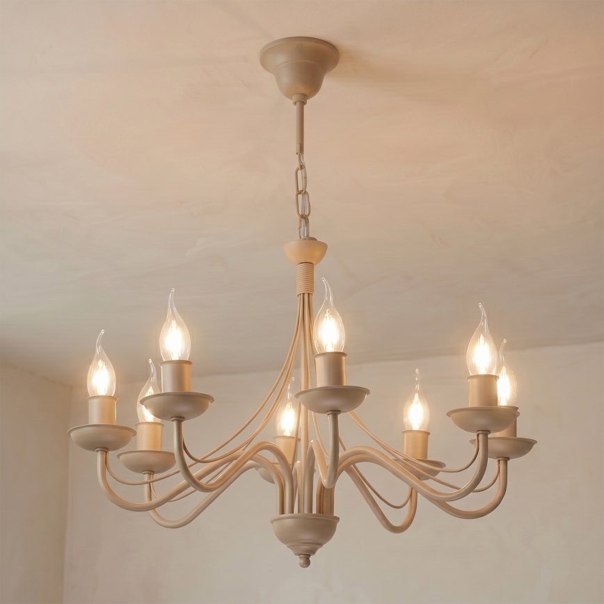 ANTON Chain Chandelier 8x E14/60W/230V, Beige