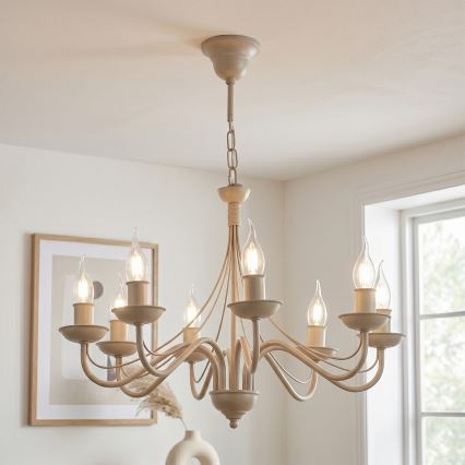 ANTON Chain Chandelier 8x E14/60W/230V, Beige