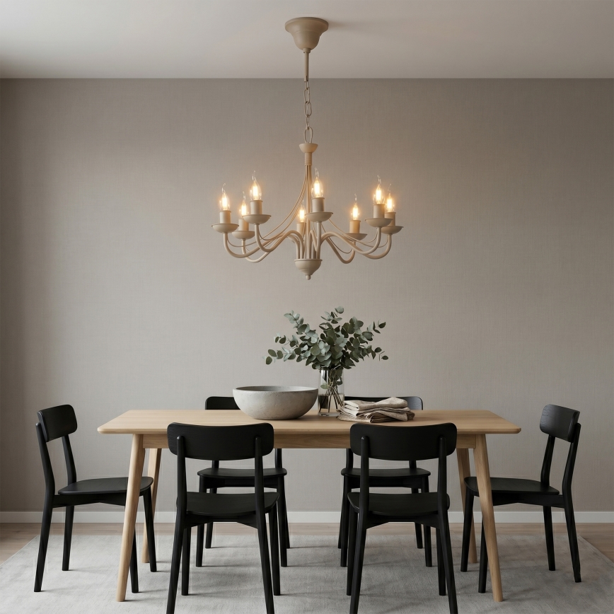 ANTON Chain Chandelier 8x E14/60W/230V, Beige