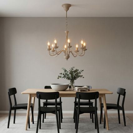 ANTON Chain Chandelier 8xE14/60W/230V, Beige