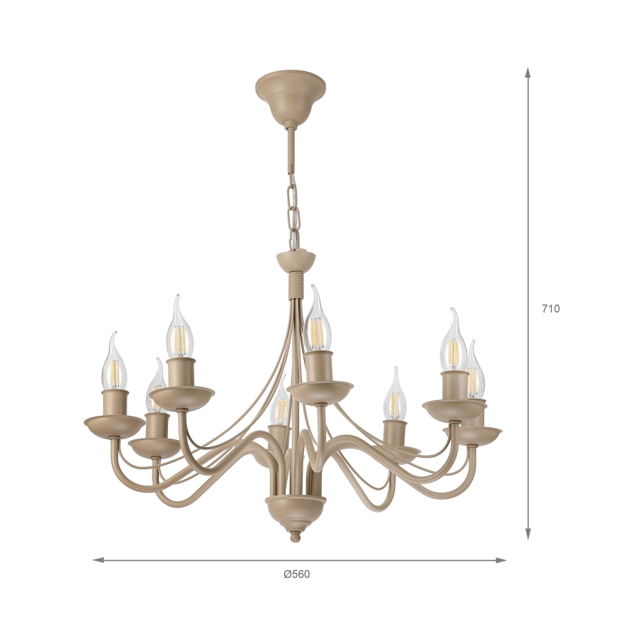 ANTON Chain Chandelier 8xE14/60W/230V, Beige