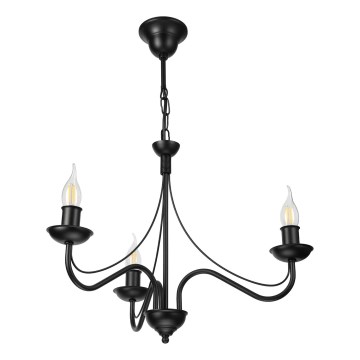 ANTON Chain-Hung Chandelier 3xE14/15W/230V, Black