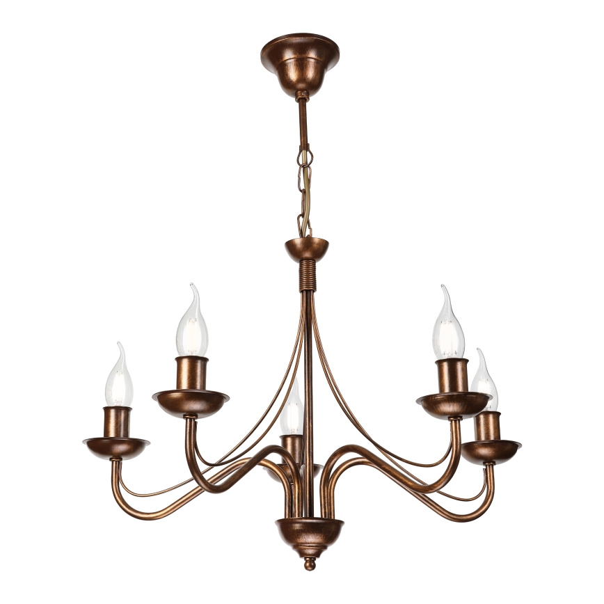 ANTON Chain-Hung Chandelier, 5 x E14/15W/230V, Bronze