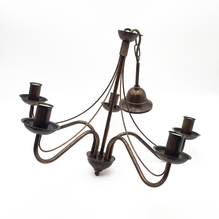 ANTON Chain-Hung Chandelier, 5 x E14/15W/230V, Bronze