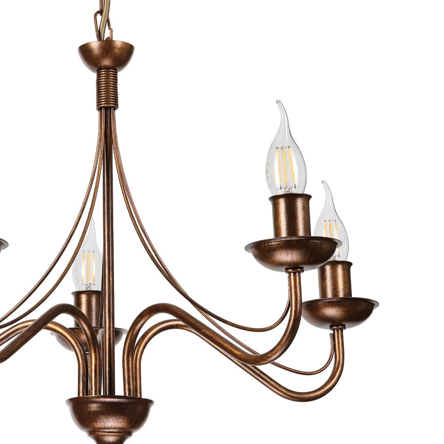 ANTON Chain-Hung Chandelier, 5 x E14/15W/230V, Bronze