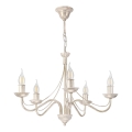 ANTON Chain-Hung Chandelier, 5xE14/60W/230V, White Patina