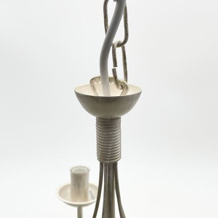 ANTON Chain-Hung Chandelier, 5xE14/60W/230V, White Patina
