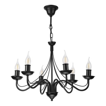 ANTON chain-hung chandelier 6xE14/60W/230V black