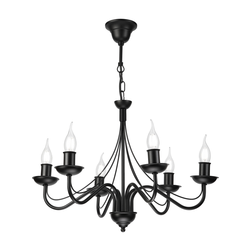ANTON chain-hung chandelier 6xE14/60W/230V black
