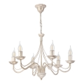 ANTON chain-hung chandelier 6xE14/60W/230V, white patina finish