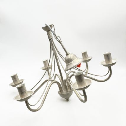ANTON chain-hung chandelier 6xE14/60W/230V, white patina finish
