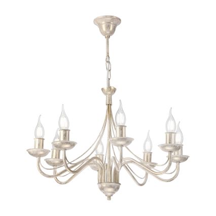ANTON Chain-Hung Chandelier 8x E14/60W/230V, White Patina