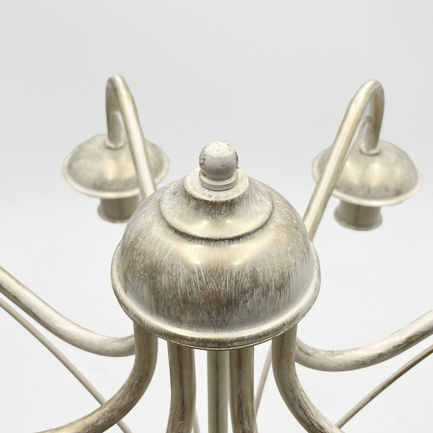 ANTON Chain-Hung Chandelier 8x E14/60W/230V, White Patina