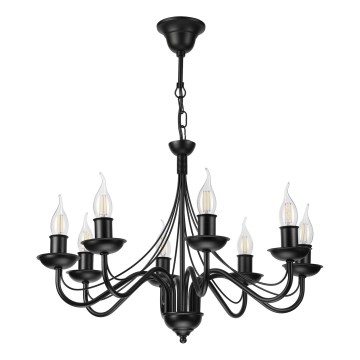 ANTON Chain-Hung Chandelier 8xE14/60W/230V, Black