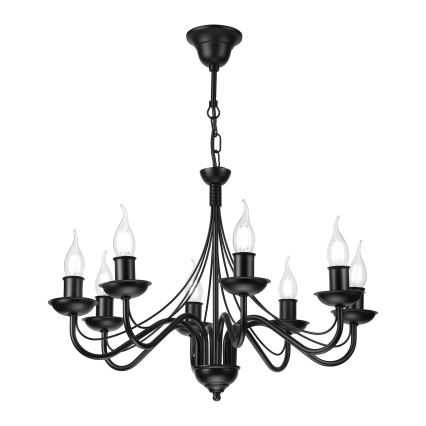 ANTON Chain-Hung Chandelier 8xE14/60W/230V, Black