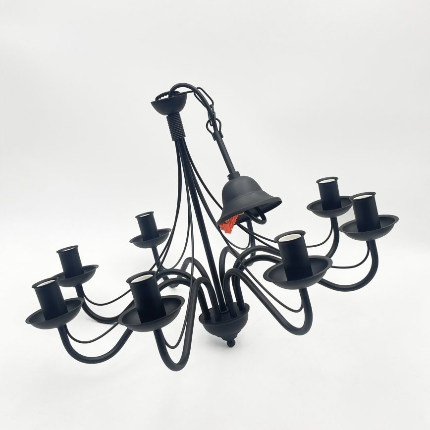 ANTON Chain-Hung Chandelier 8xE14/60W/230V, Black