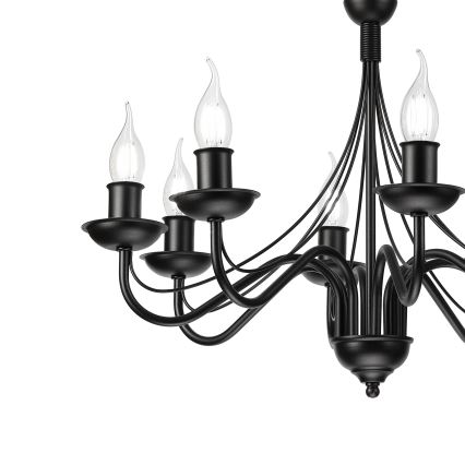 ANTON Chain-Hung Chandelier 8xE14/60W/230V, Black