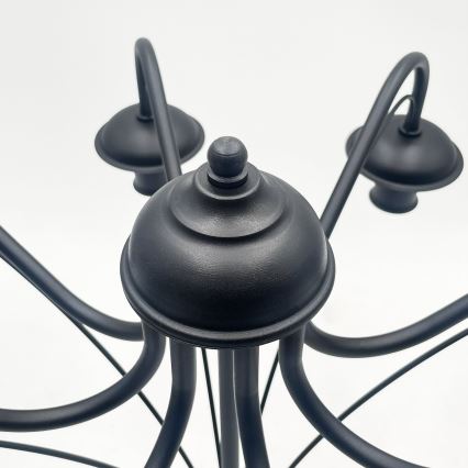 ANTON Chain-Hung Chandelier 8xE14/60W/230V, Black