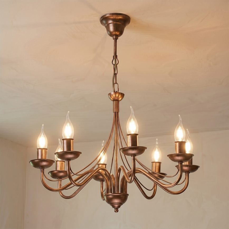 ANTON chain-hung chandelier 8xE14/60W/230V, bronze