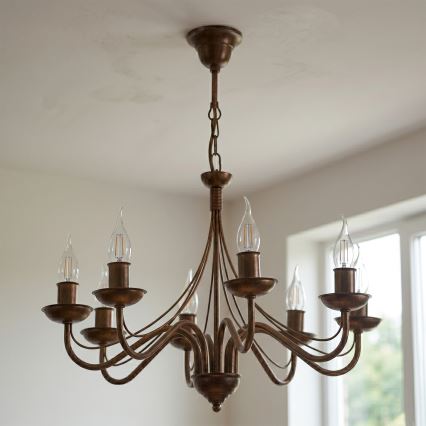 ANTON chain-hung chandelier 8xE14/60W/230V, bronze