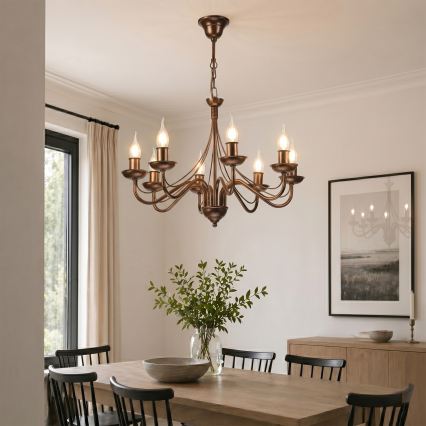 ANTON chain-hung chandelier 8xE14/60W/230V, bronze