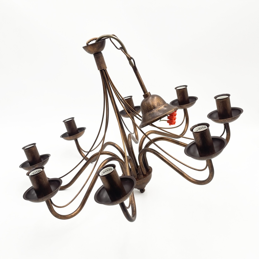 ANTON chain-hung chandelier 8xE14/60W/230V, bronze