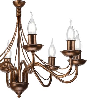 ANTON chain-hung chandelier 8xE14/60W/230V, bronze